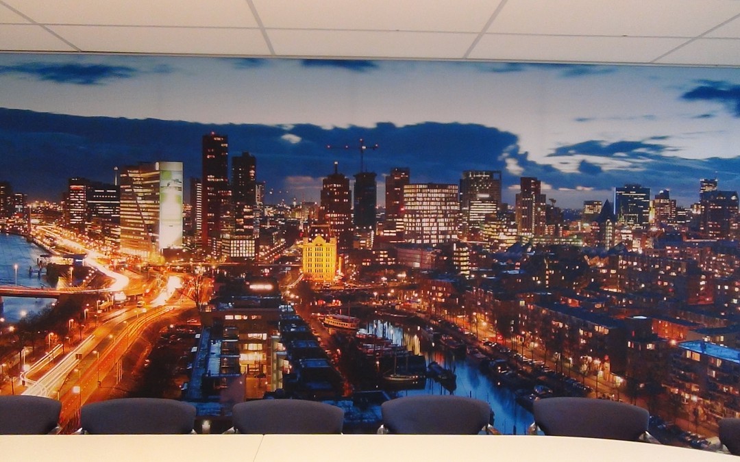 Rotterdamse skyline als wallcover